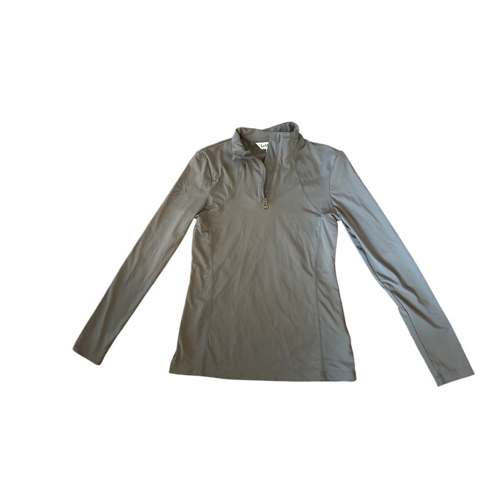 Kids 11-12 LeMieux Zip Gray Young Rider Classique Equestrian Shirt Base Layer